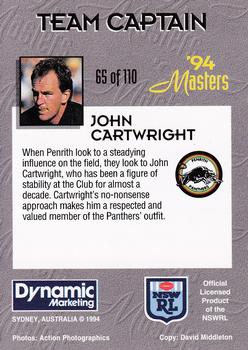 1994 Dynamic NSW Rugby League '94 Masters #65 John Cartwright Back